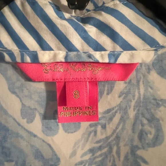 Lilly Pulitzer beautifully dress size 8 color, blue white - Picture 7 of 7